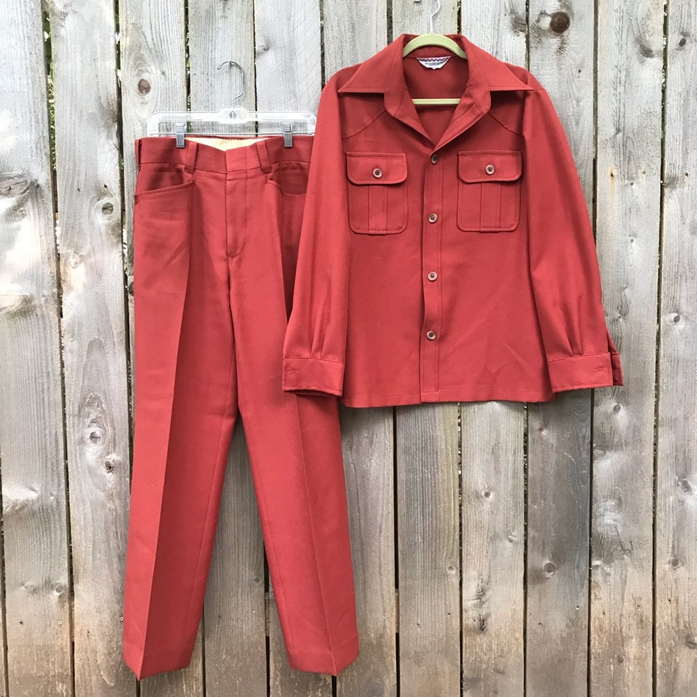 Vintage rust McGregor Ron Burgundy Leisure suit
